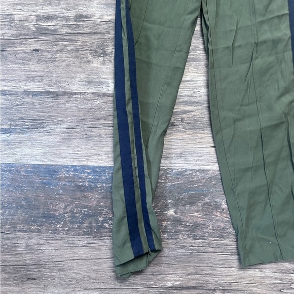 Zara Trafaluc Olive Green Chino Pants with Black Contrasting Stripes Womens XS - Picture 7 of 9